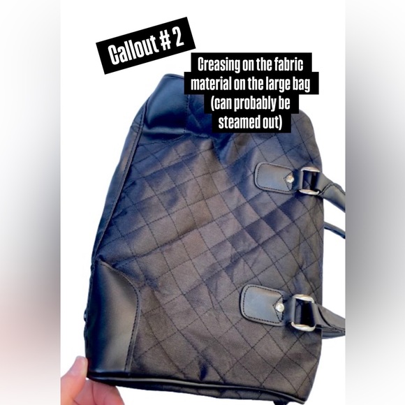 American Tourister 3 Piece Black Quilted & Faux Leather Accents - Some Callouts - Picture 9 of 15